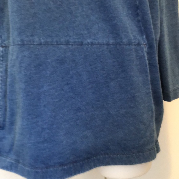 Pure Jill! Denim Blue Slightly Washed Lightweight Sweatshirt with Ties. - Picture 2 of 4